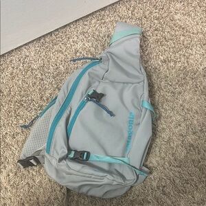 Patagonia Gray and Teal Sling Backpack